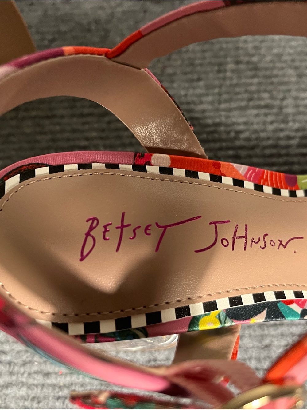 Betsey Johnson Pink Multicolor Floral Beaded Heels - Picture 5 of 5